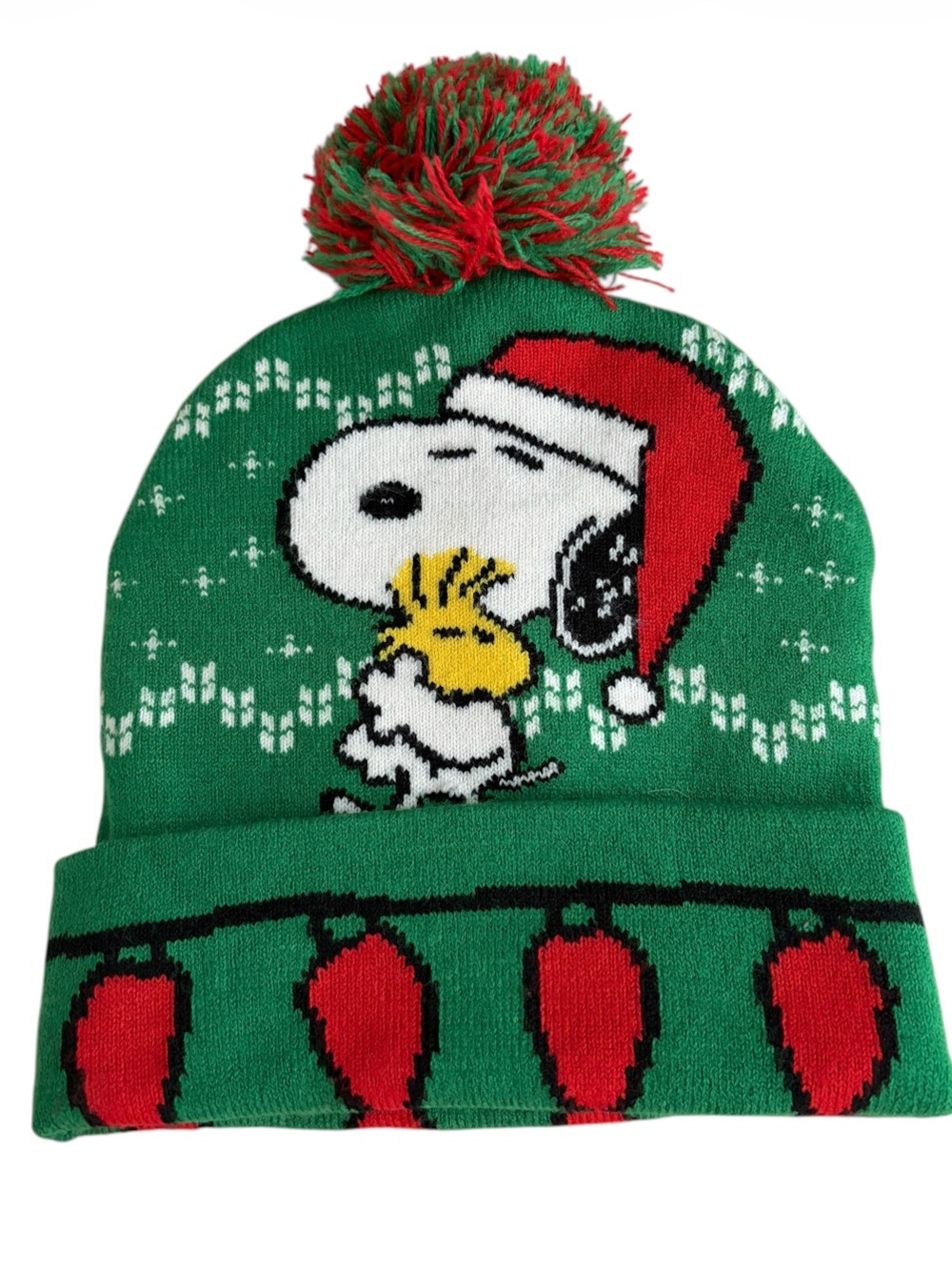 Peanuts Snoopy Woodstock Christmas Holiday Pom Beanie